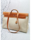 HERMES HERBAG COGNAC AND TOILE 2 IN 1 CROSSBODY BAG