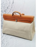 HERMES HERBAG COGNAC AND TOILE 2 IN 1 CROSSBODY BAG