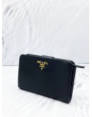 PRADA BLACK SAFFIANO LEATHER SMALL WALLET