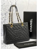 CHANEL GST GRAND SHOPPING TOTE CAVIAR LEATHER GOLD HARDWARE -FULL SET-