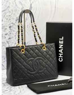 CHANEL GST GRAND SHOPPING TOTE CAVIAR LEATHER GOLD HARDWARE -FULL SET-