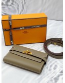 HERMES KELLY ETAUPE EPSOM LEATHER CLASSIC WALLET 