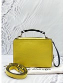 MARC JACOBS HAMMERED LEATHER 23 THE BOX YELLOW CROSSBODY BAG
