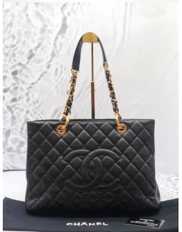 CHANEL GST GRAND SHOPPING TOTE CAVIAR LEATHER GOLD HARDWARE