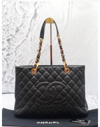 CHANEL GST GRAND SHOPPING TOTE CAVIAR LEATHER GOLD HARDWARE