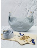 2023 MICROCHIP LOUIS VUITTON OVER THE MOON BLUE GLACIER BUBBLEGRAM CALFSKIN LEATHER HOBO BAG