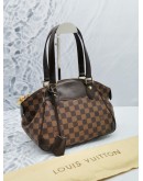 LOUIS VUITTON VERONA PM BROWN DAMIER EBENE CANVAS SHOULDER BAG GOLD HARDWARE