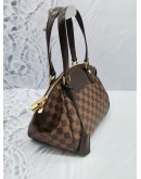 LOUIS VUITTON VERONA PM BROWN DAMIER EBENE CANVAS SHOULDER BAG GOLD HARDWARE