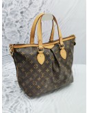 LOUIS VUITTON PALERMO PM BROWN MONOGRAM CANVAS HANDLE BAG 