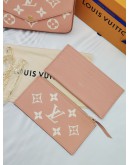 2022 LOUIS VUITTON FELICIE SAKURA PINK AND WHITE POCHETTE MONOGRAM EMPREINTE LEATHER -FULL SET-