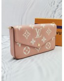 2022 LOUIS VUITTON FELICIE SAKURA PINK AND WHITE POCHETTE MONOGRAM EMPREINTE LEATHER -FULL SET-