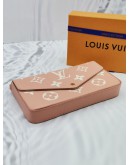 2022 LOUIS VUITTON FELICIE SAKURA PINK AND WHITE POCHETTE MONOGRAM EMPREINTE LEATHER -FULL SET-