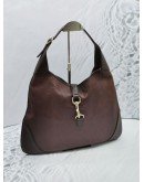 GUCCI GUCCISSIMA LEATHER JACKIE O HOBO BROWN BAG