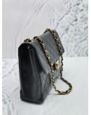 CHANEL SINGLE FLAP LAMBSKIN LEATHER GOLD HARDWARE CHAIN BAG