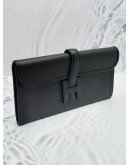 HERMES BLACK SWIFT LEATHER JIGE ELAN 29 CLUTCH BAG STAMP C