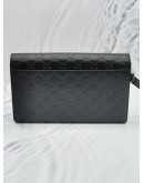 GUCCI GG BLACK GUCCISSIMA LEATHER HAND CARRY CLUTCH 