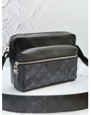 LOUIS VUITTON OUTDOOR MESSENGER PM NOIR MONOGRAM TAIGA LEATHER AND CANVAS BAG -FULL SET-