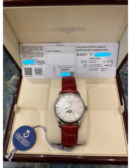 (BRAND NEW) 2022 LONGINES LADY MASTER COLLECTION DIAMOND MOTHER OF PEARL MOON FACE DIAL REF L2.409.4.87.2 34MM AUTOMATIC WATCH -FULL SET-