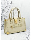 LOUIS VUITTON SUHALI LEATHER FABULEUX OFF WHITE GOLD HARDWARE STUDDED HANDLE BAG 