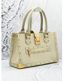 LOUIS VUITTON SUHALI LEATHER FABULEUX OFF WHITE GOLD HARDWARE STUDDED HANDLE BAG 