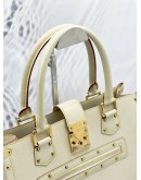 LOUIS VUITTON SUHALI LEATHER FABULEUX OFF WHITE GOLD HARDWARE STUDDED HANDLE BAG 