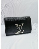 LOUIS VUITTON POCHETTE LOUISE PM BLACK SHINY EPI LEATHER SLING BAG