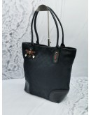 GUCCI PRINCY BLACK GG CANVAS CHARM TALL TOTE SHOULDER BAG