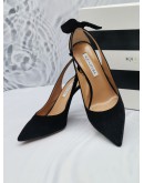 AQUAZZURA BLACK SUEDE PUMPS QITH A BOW-TIE -FULL SET-