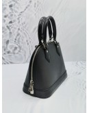 LOUIS VUITTON ALMA BB BLACK EPI LEATHER 2WAY HANDLE BAG SILVER HARDWARE