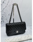 CHANEL CLASSIC MEDIUM DOUBLE FLAP BLACK CAVIAR LEATHER GOLD HARDWARE CHAIN BAG