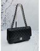 CHANEL CLASSIC MEDIUM DOUBLE FLAP BLACK CAVIAR LEATHER GOLD HARDWARE CHAIN BAG