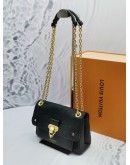 (BRAND NEW) 2022 LOUIS VUITTON VAVIN BB BLACK MONOGRAM EMPREINTE LEATHER GOLD CHAIN BAG -FULL SET-