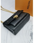 (BRAND NEW) 2022 LOUIS VUITTON VAVIN BB BLACK MONOGRAM EMPREINTE LEATHER GOLD CHAIN BAG -FULL SET-