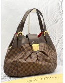 LOUIS VUITTON BROWN DAMIER EBENE CANVAS SISTINA GM SIZE SHOULDER BAG 