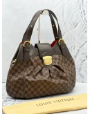 LOUIS VUITTON BROWN DAMIER EBENE CANVAS SISTINA GM SIZE SHOULDER BAG 