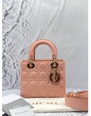 CHRISTIAN DIOR SMALL LADY ABCDIOR BLUSH CANNAGE LAMBSKIN BAG