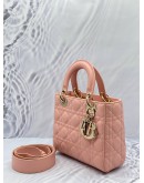 CHRISTIAN DIOR SMALL LADY ABCDIOR BLUSH CANNAGE LAMBSKIN BAG