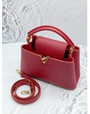 LOUIS VUITTON CAPUCINES BB TAURILLON LEATHER RED SCARLET BAG