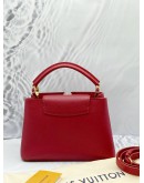 LOUIS VUITTON CAPUCINES BB TAURILLON LEATHER RED SCARLET BAG