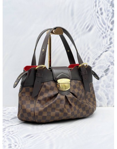 LOUIS VUITTON SISTINA PM DAMIER EBENE CANVAS SHOULDER BAG