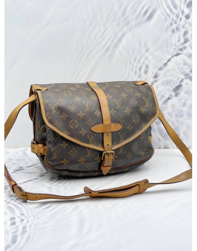 LOUIS VUITTON SAUMUR 30 MONOGRAM CANVAS SHOULDER & CROSSBODY BAG