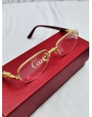 CARTIER CT03680-003 GOLD /BURGUNDY EYES GLASSES -FULL SET-