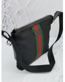 GUCCI WEB SMALL CROSSBODY MESSENGER BAG IN BLACK TECHNO CANVAS WITH ZIP