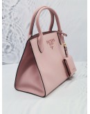 PRADA MONOCHROME SMALL TOTE SOFT PINK SAFFIANO LEATHER HANDLE BAG WITH REMOVABLE SHOULDER STRAP 