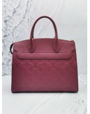 LOUIS VUITTON PONT NEUF MM AURORE DARK MAROON MONOGRAM EMPREINTE LEATHER HANDLE BAG