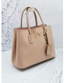 PRADA MEDIUM BEIGE PINK SAFFIANO LUX LEATHER HANDLE BAG 