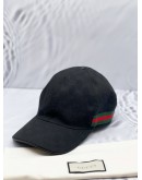 GUCCI BLACK GG MONOGRAM CANVAS CAP