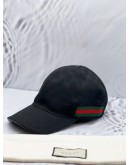 GUCCI BLACK GG MONOGRAM CANVAS CAP