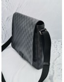 LOUIS VUITTON DISTRICT MM MESSENGER IN BLACK DAMIER GRAPHITE WITH SILVER HARDWARE BAG