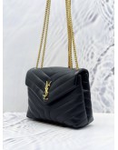(UNUSED) 2022 YSL YVES SAINT LAURENT LOULOU SMALL QUILTED CALFSKIN LEATHER CHAIN BAG -FULL SET-